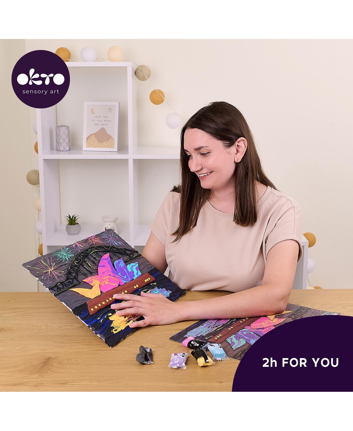 Wise Elk Okto Air-Dry Clay 3D Painting Kit – Sydney Opera House (11.8 x 15.7 in)