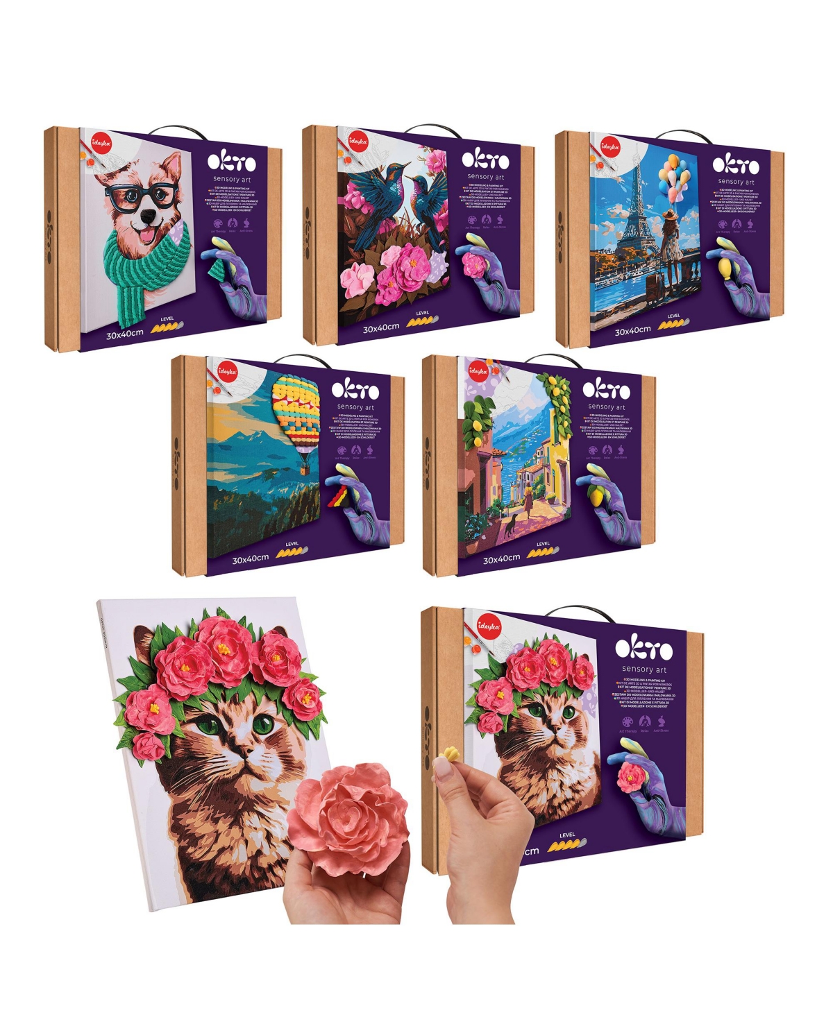 Wise Elk Okto Air-Dry Clay 3D Painting Kit – Kit Lemon Weekend (11.8 x 15.7 in)