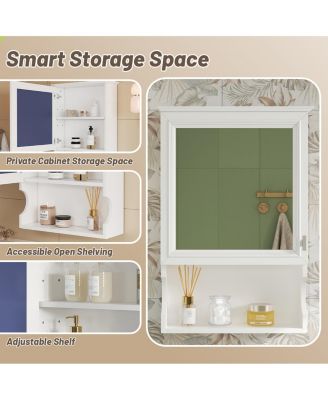 20'' Wall Mounted Bathroom Cabinet with Mirror & Storage Door