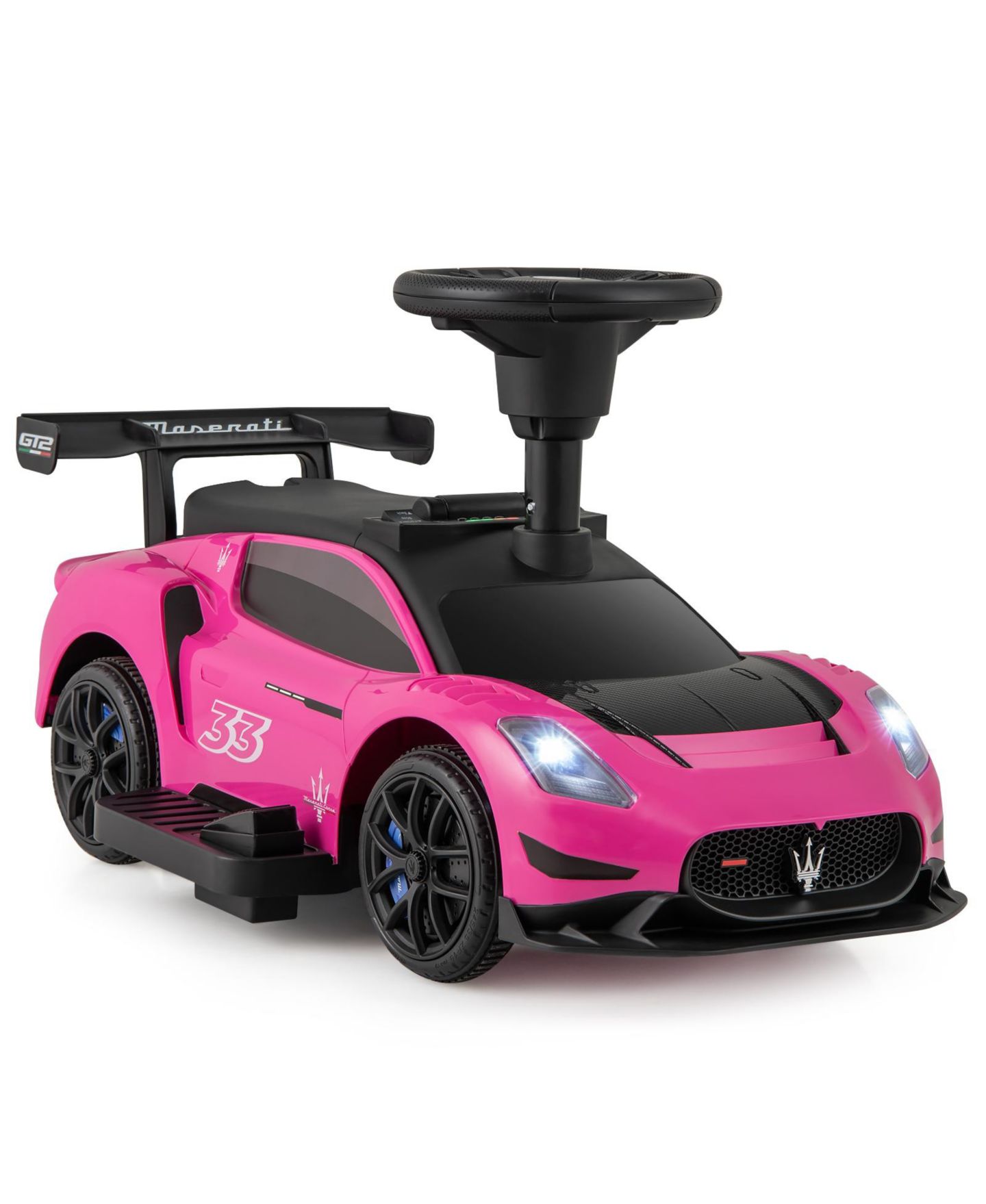Детская игрушка Gymax Electric Maserati-Licensed Foot-to-Floor Ride-On Push Car, 55 lbs Capacity, Ages 18-60 Months, цвет: Розовый — фото 1