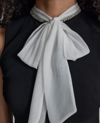 Women's Bow Detail Zip Front Dress