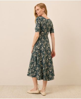 Women's Fit & Flare Scoop Midi Dress