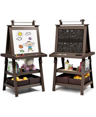 3 in 1 Double-Sided Wooden Kid's Art Easel Whiteboard