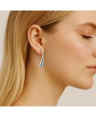 Sophia Teardrop Hook Earrings – Modern Minimalist Design in Silver or Gold