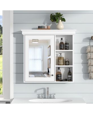 30'' x 28'' Wall Mounted Medicine Cabinet with Mirror & Storage Organizer