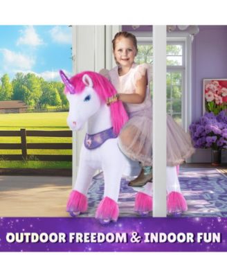 Model Y Pink/Purple Unicorn Rideable Toy for Age 3-4