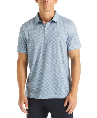 Nautica - Men's Printed Moisture-Wicking Short-Sleeve Polo