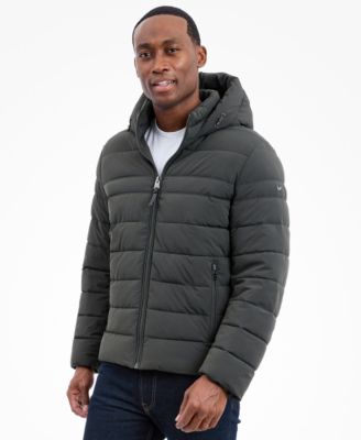 Men's Dressy Hooded Stretch Packable Jacket