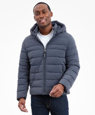 Men's Dressy Hooded Stretch Packable Jacket