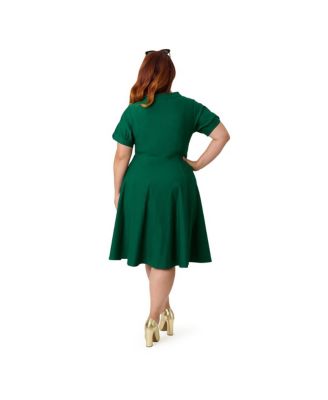 Plus Size Asymmetrical Button Woven Swing Dress