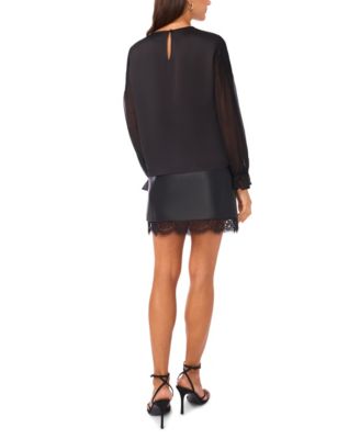 Women's Long Sleeve Front Lace Top