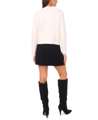 Women's Patch Pockets Long Sleeves Cardigan