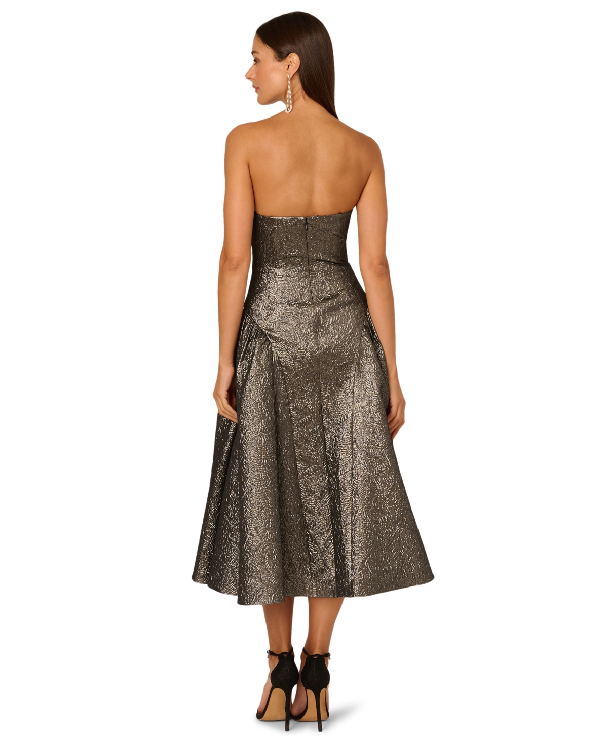 Adrianna Women's Strapless Metallic Ankle-length Dress In Animal Print