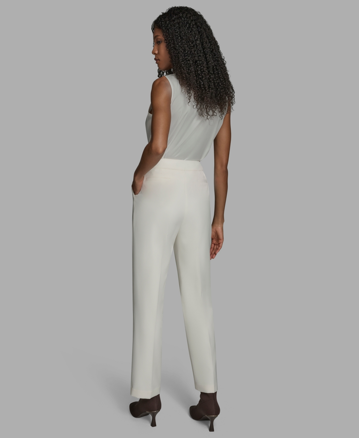 Bcbg Women's Pleated High Rise Wide Leg Pants In White
