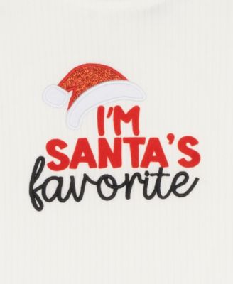 Baby Girls' Santa's Favorite Bodysuit and Leggings with Headband, 3-Piece Set