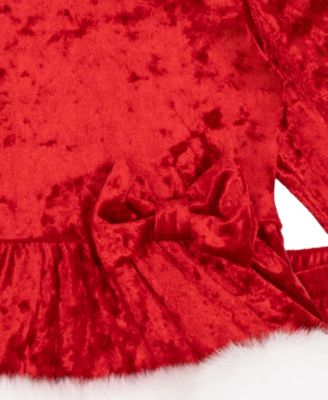 Baby Girls' Santa Crushed Velvet Top and Leggings, 2-Piece Set