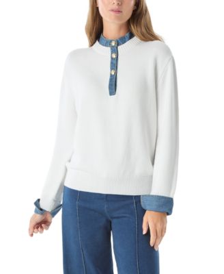 DO by Women's Rae Front Button Closure Sweater