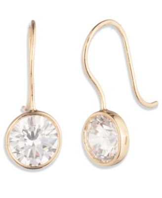 Cubic Zirconia Silver-Tone Drop Earrings (also in Gold-Tone)