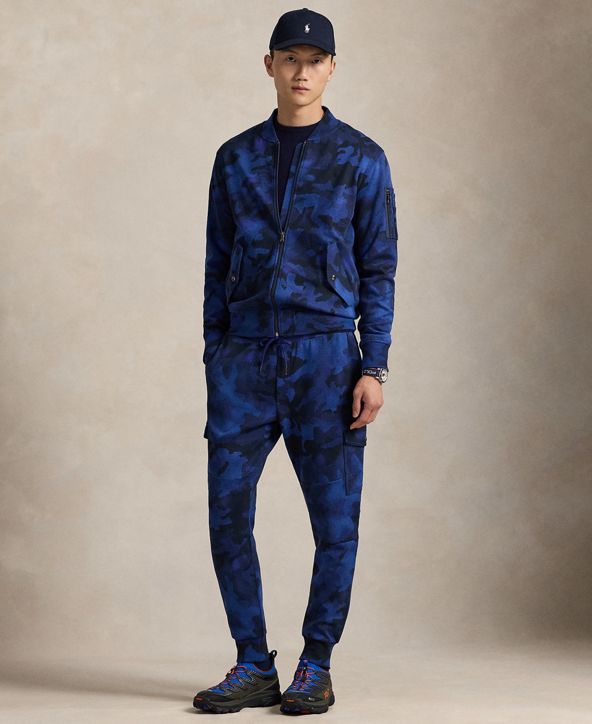 Polo Ralph Lauren Men's Camo Double-Knit Long Sleeves Bomber Jacket