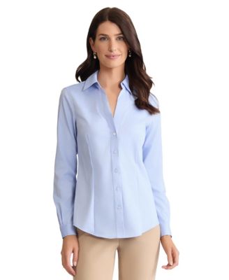Women's Easy Care Button Up Long Sleeve Blouse 
