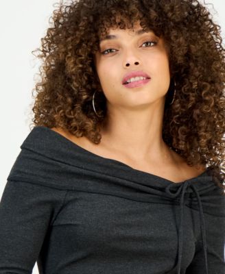 Petite Off-The-Shoulder Long-Sleeve Top, Macy's Exclusive