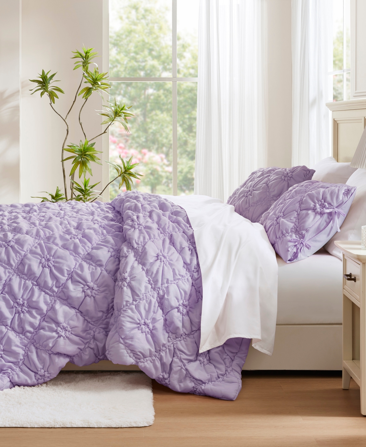 Intelligent Design Lily Floral 3-pc. Comforter Set, King In Purple