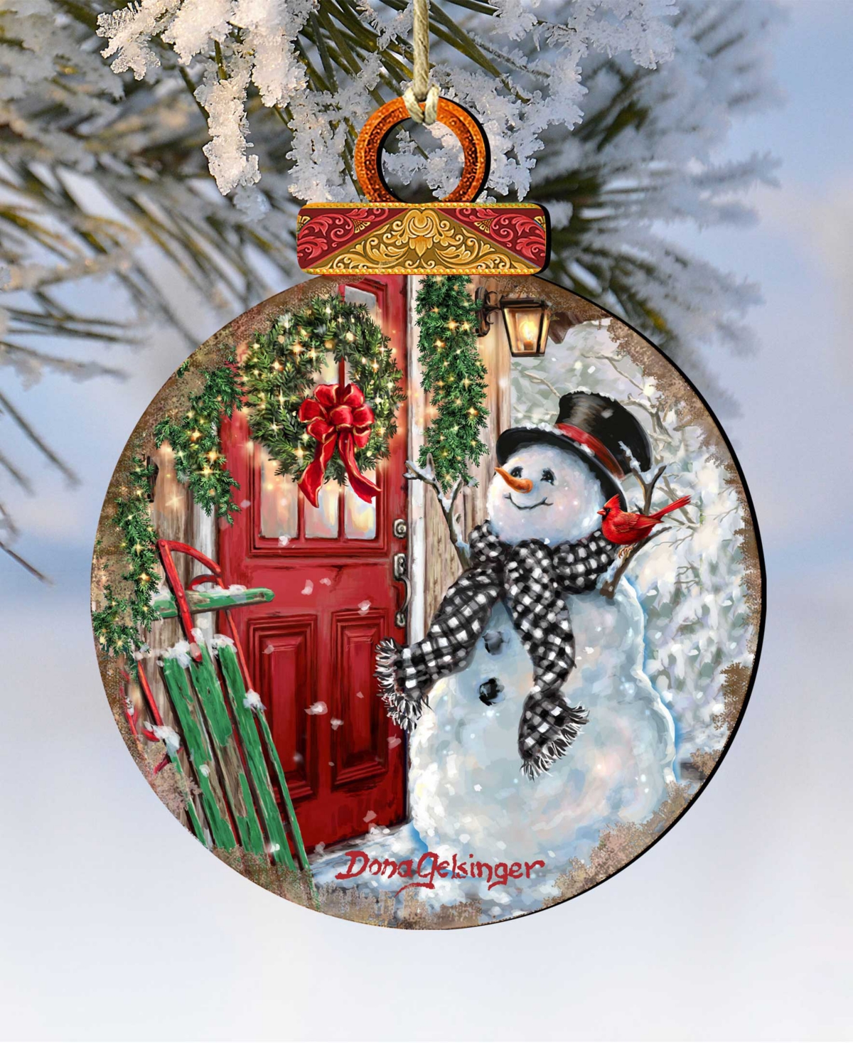 Designocracy Winter Arrival Snowman Holiday Ornament In Multi