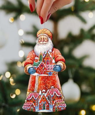 Santa's Gingerbread House Wooden Ornament