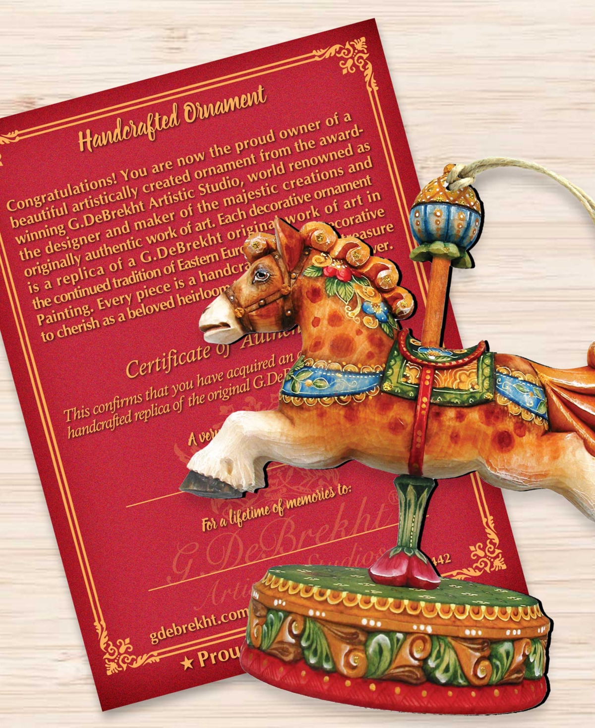 Designocracy Curly Carousel Pony Christmas Ornament In Multi