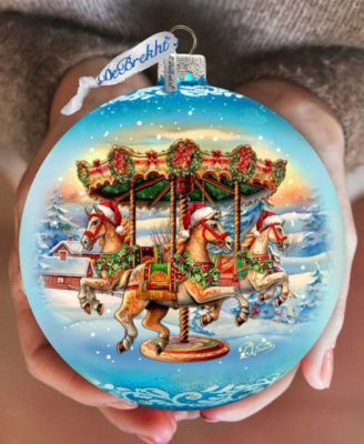 Winter Carousel LE Glass Christmas Ornament