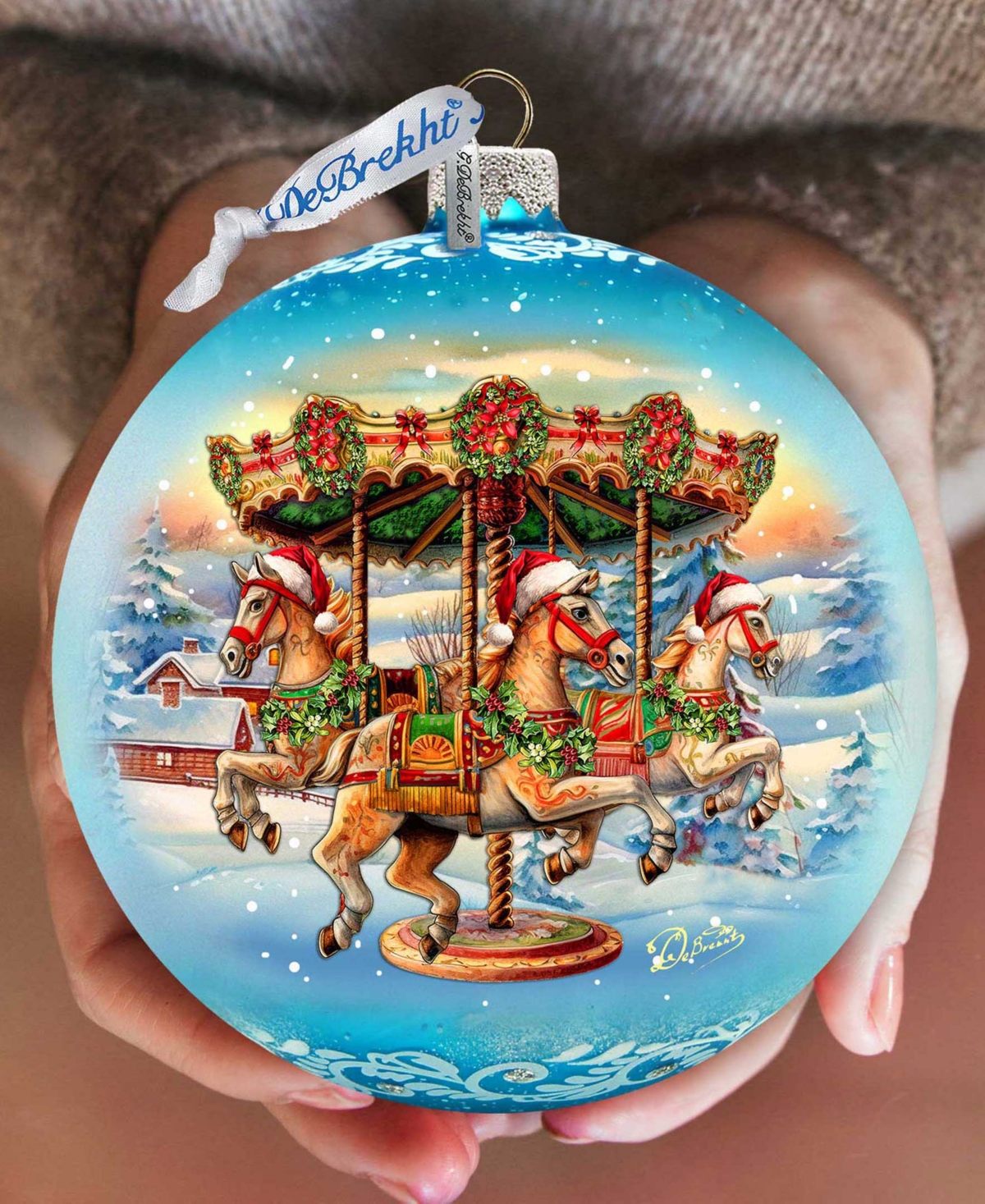 G.debrekht G. Debrekht Winter Carousel Le Glass Christmas Ornament In Multi