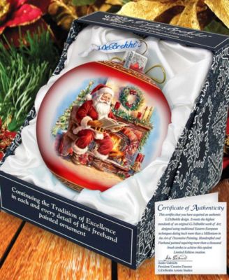 Santa's Cozy Audit LE Glass Ornament