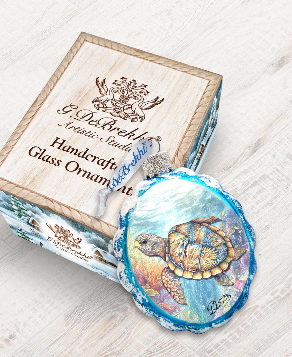 Designocracy Turtle Christmas Glass Ornaments In Multi