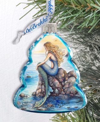 Mermaid Christmas Glass Ornament