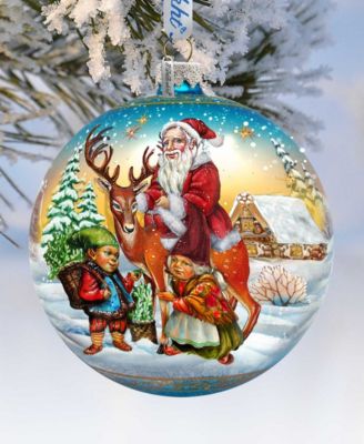 Vintage Sleigh Ride Glass Holiday Ornament