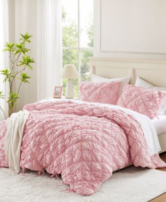 Lily Floral Embroidery 3-Pc. Comforter Set, King