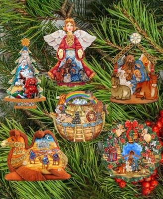 Nativity Wooden Clip-on Ornaments, Set of 6