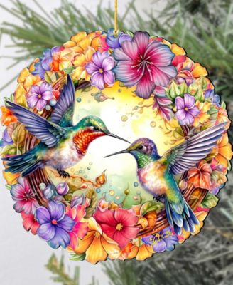 Hummingbirds Wreath Christmas Ornament