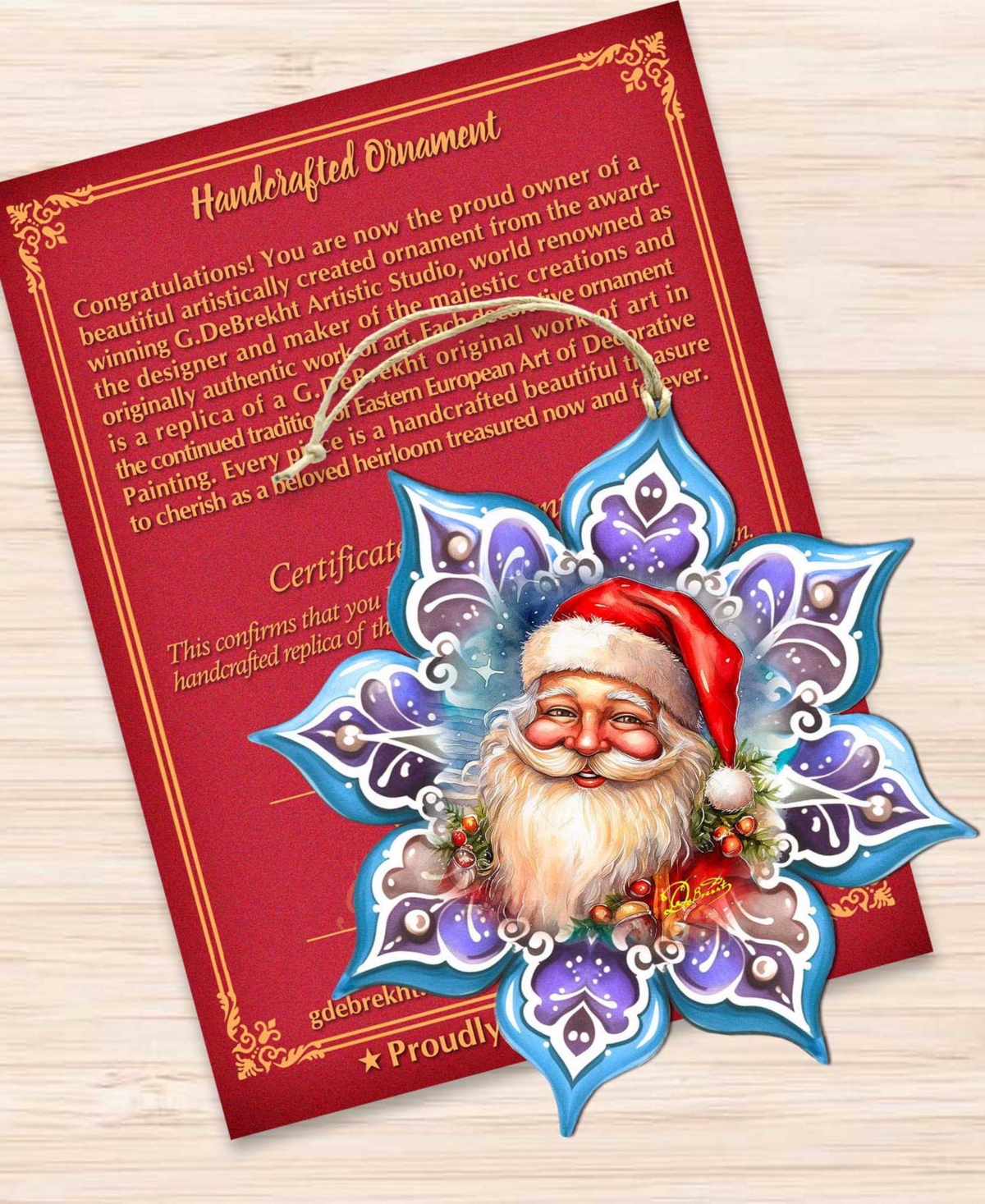 Designocracy Smiling Santa Snowflake Holiday Ornament In Multi