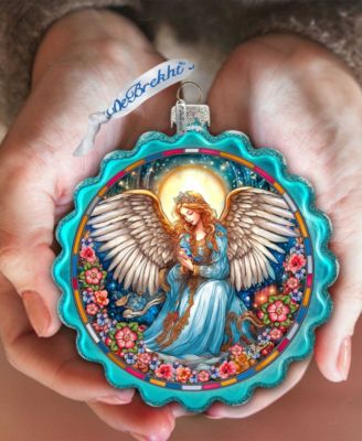 Angel of Healing Glass Christmas Ornament