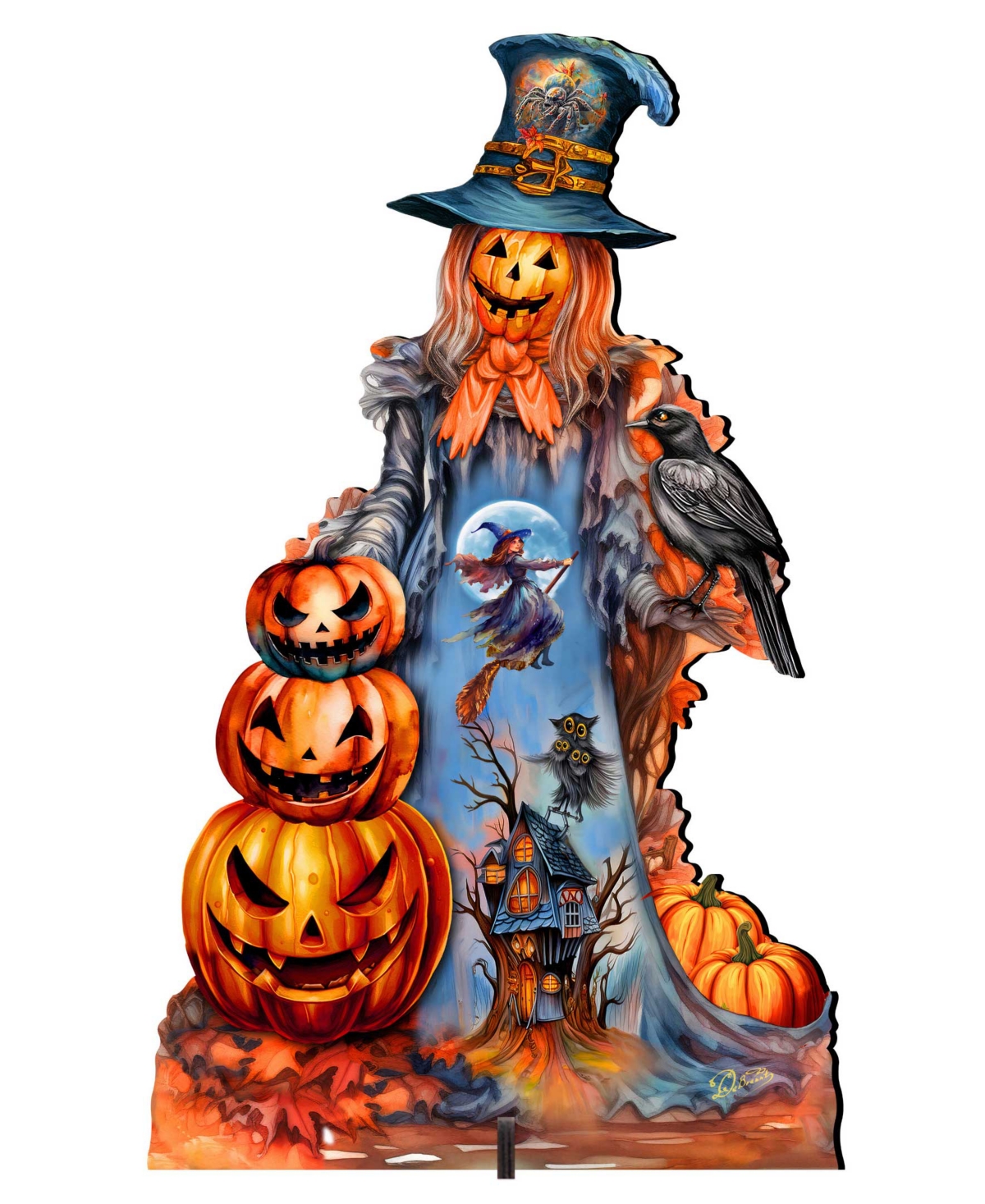 Designocracy Pumpkin Scarecrow Outdoor Decor In Multi