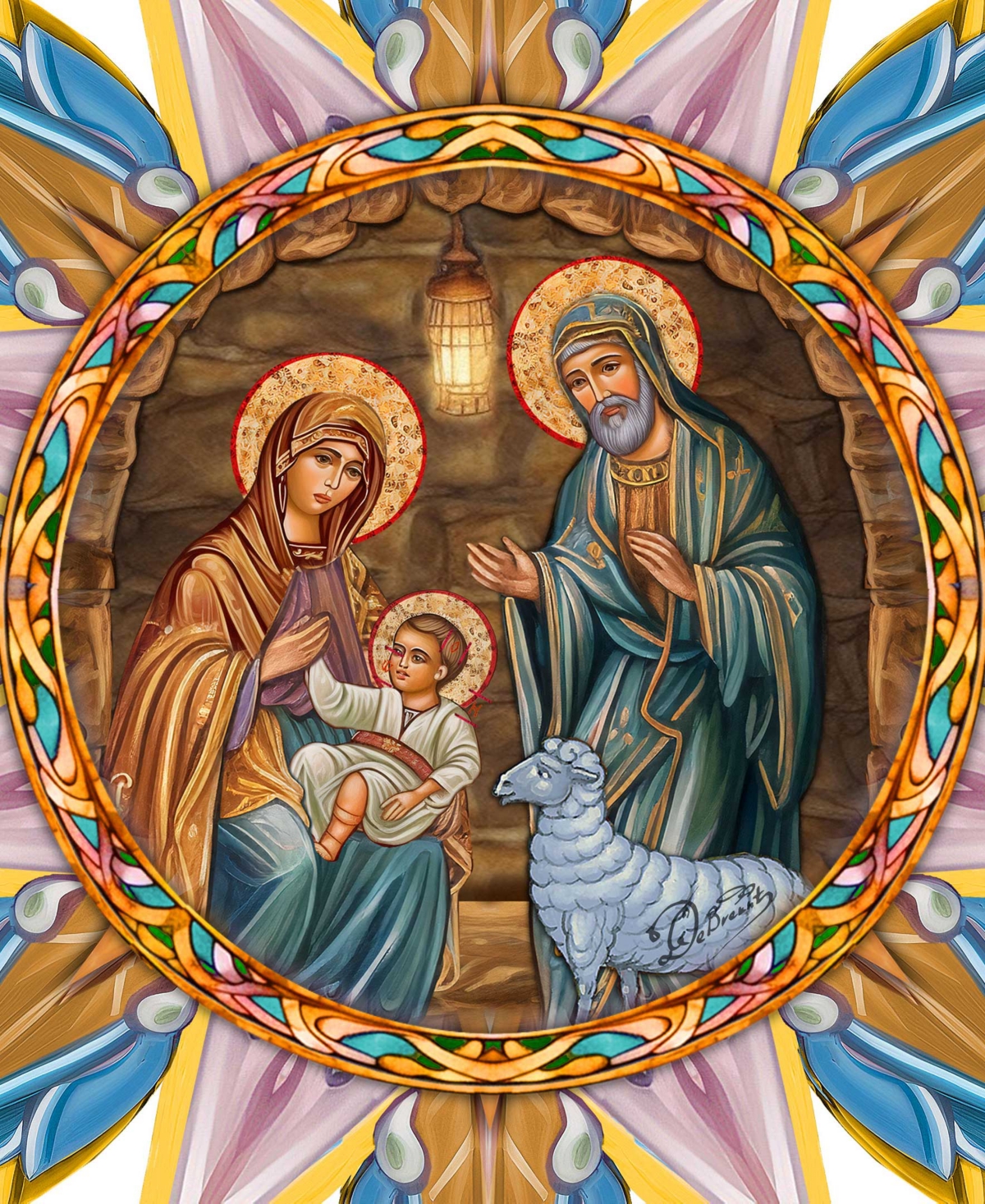 Designocracy Orthodox Nativity Wooden Tree Topper In Multi