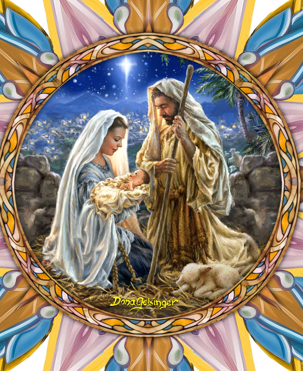 Designocracy Glory To God By D.gelsinger Tree Topper In Multi