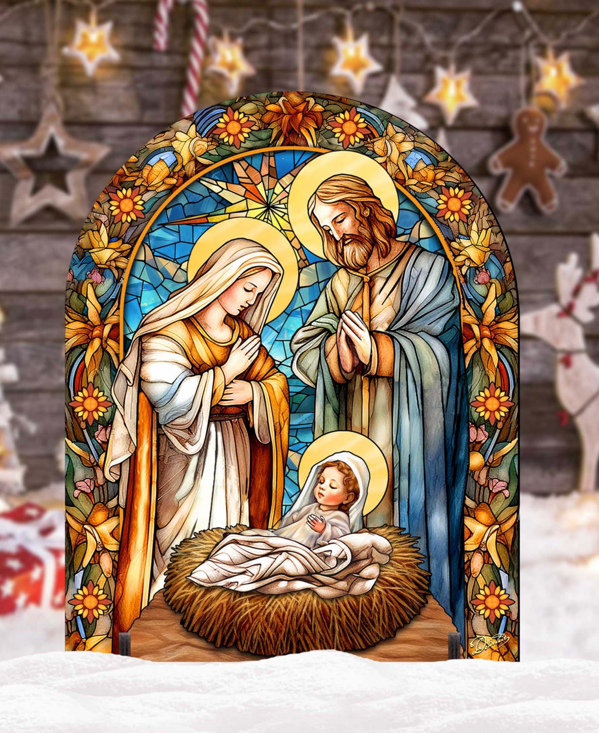 Designocracy Classic Nativity Outdoor Garden Decor