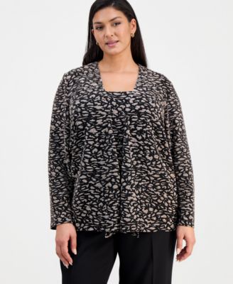 Plus Size Metallic Jacket & Top Twinset