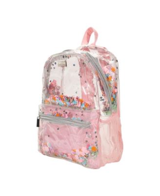 Flower Shop Clear Confetti Backpack Women's Fashion Book Bag For Ladies at School, Work, Travel, and the Beach (Medium