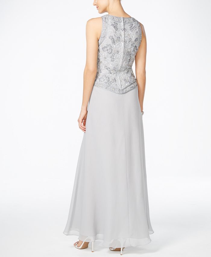 J Kara Beaded Chiffon Gown and Scarf Macy s