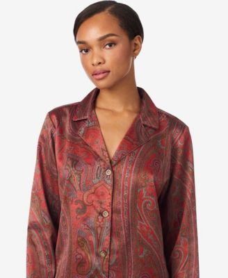 Women's Notch Collar and Long Pant Pajama Set