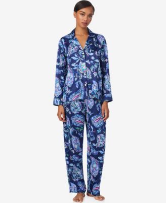 Women's Notch Collar and Long Pant Pajama Set