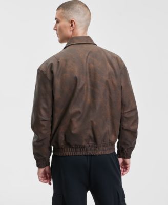 Men's Relaxed Faux-Leather Jacket, Macy's Exclusive
